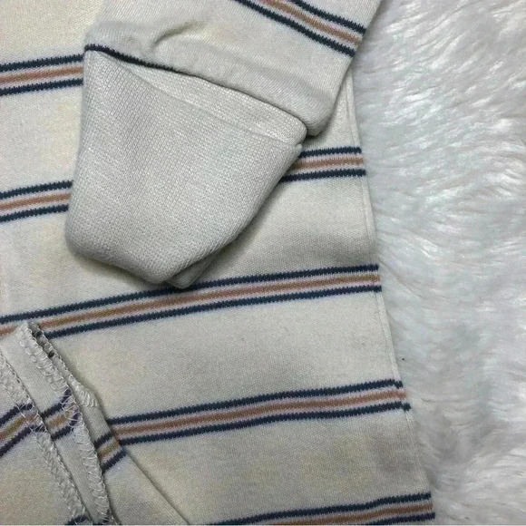 Colored Organics Gown Long Sleeved Adjustable  Tie Bottom Cream Stripes 0-3M - Picture 15 of 16